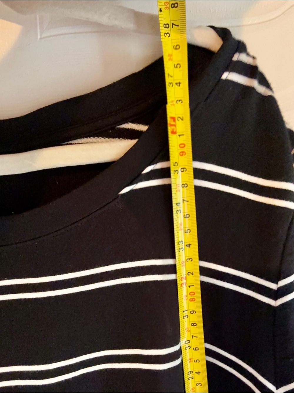 Ava & Viv 2X Black White Striped T-Shirt Dress Plus Size Soft Stretch - Picture 3 of 6